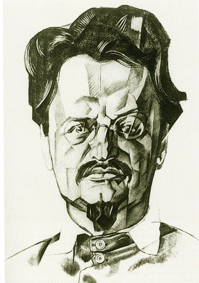 Юрий Анненков. Графический портрет Льва Троцкого, 1923 год. Подготовка для масштабного портрета